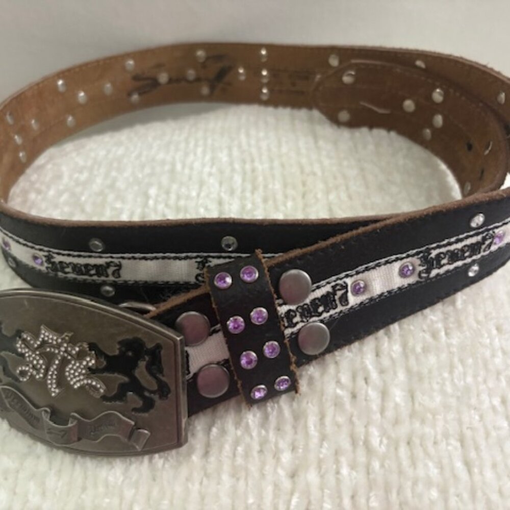 Seven7 embellished leather belt